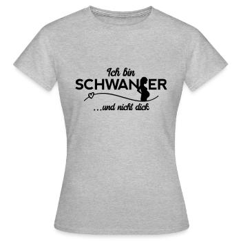 Ich bin schwanger - nicht dick! - Frauen T-Shirt - Grau meliert - Vorne - AI Model Female 172 dark (172cm)