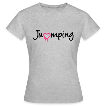 jumping trampoline girl jump jump gift - Women's T-Shirt - heather grey - Front - AI Model Female 172 dark (172cm)