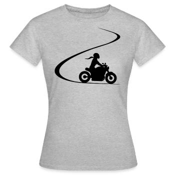 Biker in curve chopper motorcyclist cruiser - Women's T-Shirt - heather grey - Front - AI Model Female 172 dark (172cm)