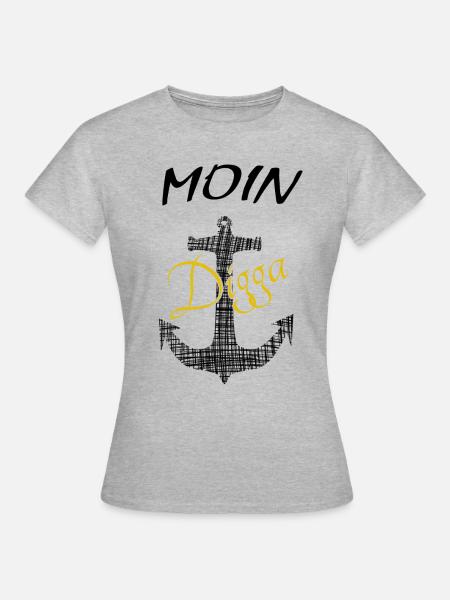Anker Moin Digga - Frauen T-Shirt - Grau meliert