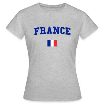 FRANKREICH - Frauen T-Shirt - Grau meliert - Vorne - AI Model Female 172 dark (172cm)