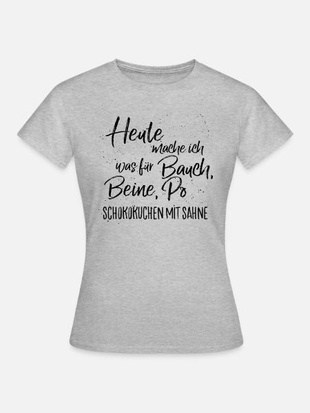schokokuchen mit sahne - Frauen T-Shirt - Grau meliert