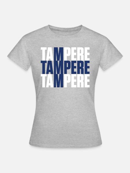 Tampere Finnland Fahne - Frauen T-Shirt - Grau meliert