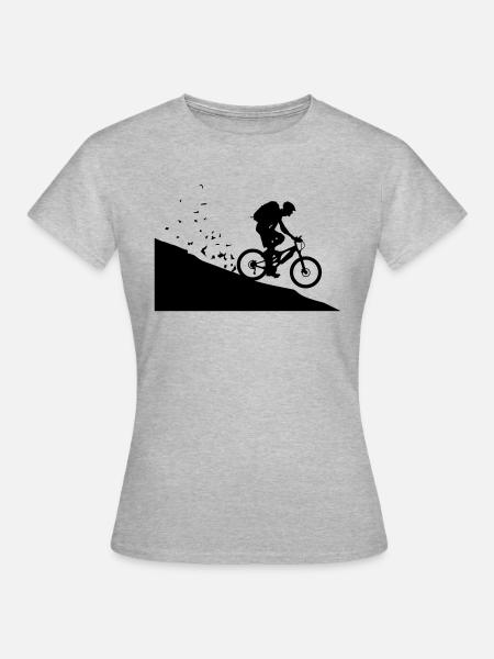 Mountainbiker - Frauen T-Shirt - Grau meliert