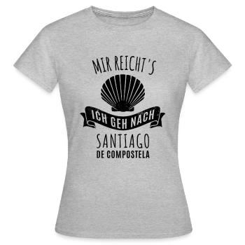 Mir reicht's ich geh nach Santiago - Camino Pilger - Frauen T-Shirt - Grau meliert - Vorne - AI Model Female 172 dark (172cm)
