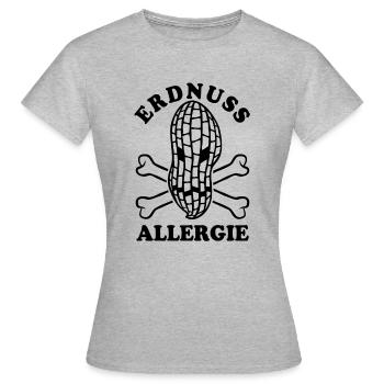 Erdnuss Allergie - Allergisch gegen Erdnüsse - Frauen T-Shirt - Grau meliert - Vorne - AI Model Female 172 dark (172cm)