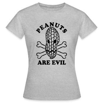 Peanuts Are Evil - Allergic to peanuts - Women's T-Shirt - heather grey - Front - AI Model Female 172 dark (172cm)