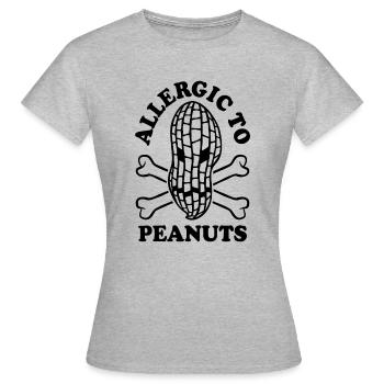 Allergique aux arachides - Allergie aux arachides - T-shirt Femme - gris chiné - Devant - AI Model Female 172 dark (172cm)