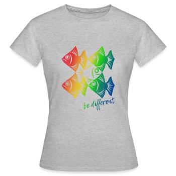 Be different - Pisces - swimming against the tide - Women's T-Shirt - heather grey - Front - AI Model Female 172 dark (172cm)