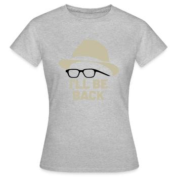 Honecker, lunettes de chapeau, je reviendrai, RDA, Ostalgie - T-shirt Femme - gris chiné - Devant - AI Model Female 172 dark (172cm)