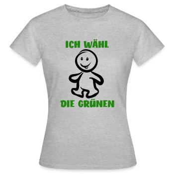 Ich wähl die Grünen - Wähler - Stimme - Frauen T-Shirt - Grau meliert - Vorne - AI Model Female 172 dark (172cm)