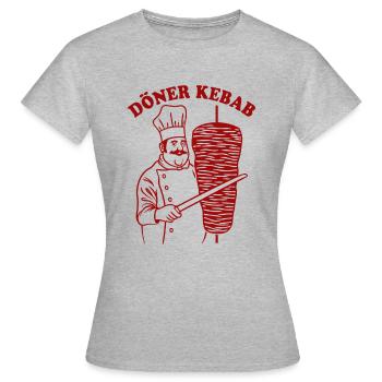 Döner Kebab - Fast Food - Spruch - Frauen T-Shirt - Grau meliert - Vorne - AI Model Female 172 dark (172cm)