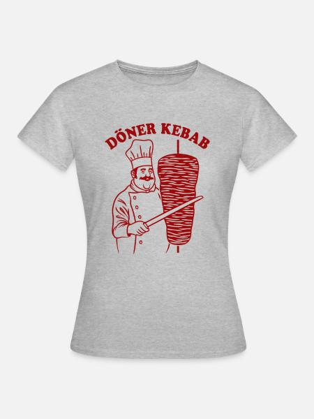 Döner Kebab - Fast Food - Spruch - Frauen T-Shirt - Grau meliert