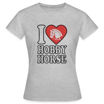 J’aime hobby cheval - Coeur - Hobby - T-shirt Femme - gris chiné - Devant - AI Model Female 172 dark (172cm)