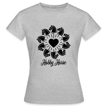 Cheval de loisir - Cheval de loisir - Équitation - Cadeau - T-shirt Femme - gris chiné - Devant - AI Model Female 172 dark (172cm)