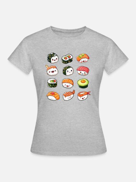 Kawaii Sushi Japani - Naisten t-paita - harmaasävyinen