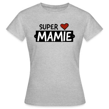 Super mamie - T-shirt Femme - gris chiné - Devant - AI Model Female 172 dark (172cm)