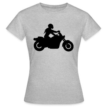 Motorradfahrerin Chopper Frau Motorrad - Frauen T-Shirt - Grau meliert - Vorne - AI Model Female 172 dark (172cm)