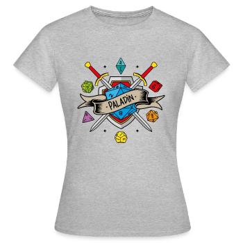 Paladin-RPG - Frauen T-Shirt - Grau meliert - Vorne - AI Model Female 172 dark (172cm)