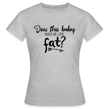 grossesse enceinte bébé enceinte drôle - T-shirt Femme - gris chiné - Devant - AI Model Female 172 dark (172cm)