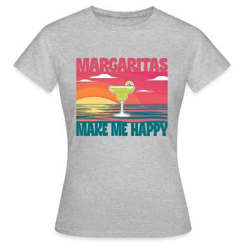 Les margaritas me rendent heureux - T-shirt Femme - gris chiné - Devant - AI Model Female 172 dark (172cm)