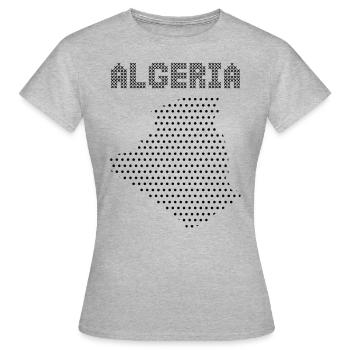 Algerien mit Landkarte von Algerien - Frauen T-Shirt - Grau meliert - Vorne - AI Model Female 172 dark (172cm)