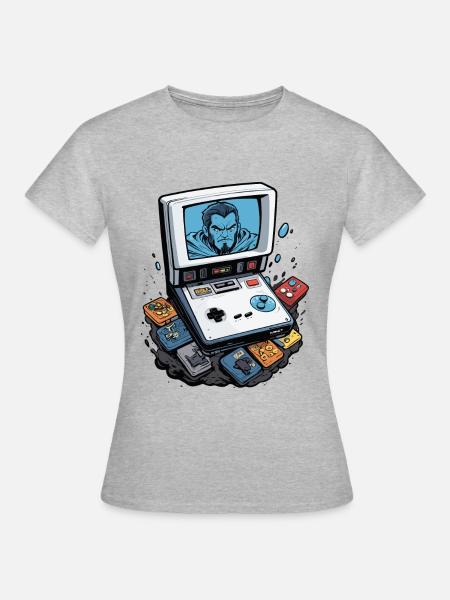 Retro Gamer - Frauen T-Shirt - Grau meliert
