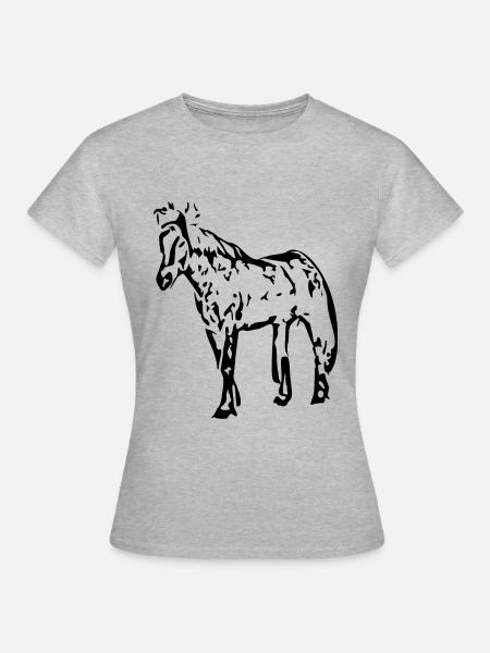 Pferde T-shirt Geschenk Reiter  - Frauen T-Shirt - Grau meliert