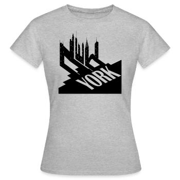 New York City typografisches Design für Big Apple - Frauen T-Shirt - Grau meliert - Vorne - AI Model Female 172 dark (172cm)