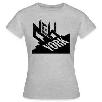 New York City typografisches Design für Big Apple - Frauen T-Shirt - Grau meliert - Vorne - AI Model Female 172 dark (172cm)