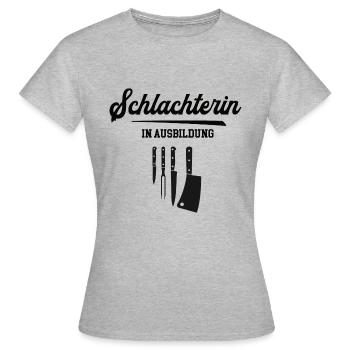Schlachterin Ausbildung Lehre Schlachterausbildung - Frauen T-Shirt - Grau meliert - Vorne - AI Model Female 172 dark (172cm)