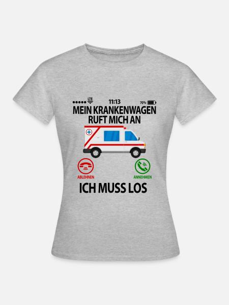 Notfallsanitäter Rettungssanitäter Krankenwagen - Frauen T-Shirt - Grau meliert