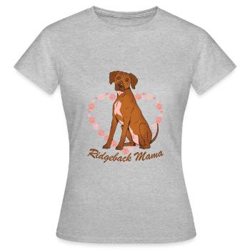 Rhodesian Ridgeback Mama - Frauen T-Shirt - Grau meliert - Vorne - AI Model Female 172 dark (172cm)