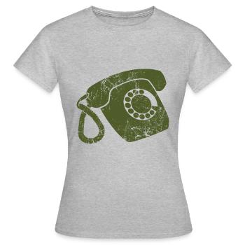 Téléphone fixe à cadran rotatif de génération - T-shirt Femme - gris chiné - Devant - AI Model Female 172 dark (172cm)
