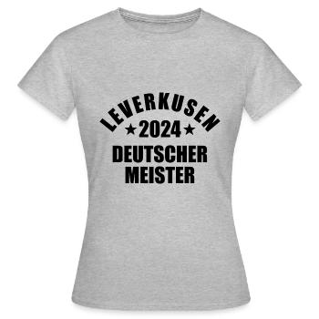 Leverkusen - Deutscher Meister 2024 - Frauen T-Shirt - Grau meliert - Vorne - AI Model Female 172 dark (172cm)