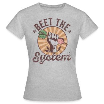 Betterave le système drôle de conception végétale - T-shirt Femme - gris chiné - Devant - AI Model Female 172 dark (172cm)
