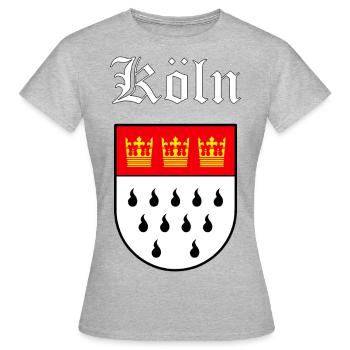 Armoiries de Cologne avec des lettres blanches - T-shirt Femme - gris chiné - Devant - AI Model Female 172 dark (172cm)