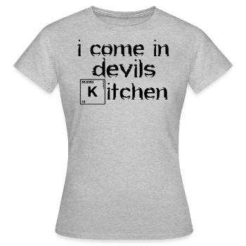 Teufels Küche Denglisch allemand anglais disant - T-shirt Femme - gris chiné - Devant - AI Model Female 172 dark (172cm)