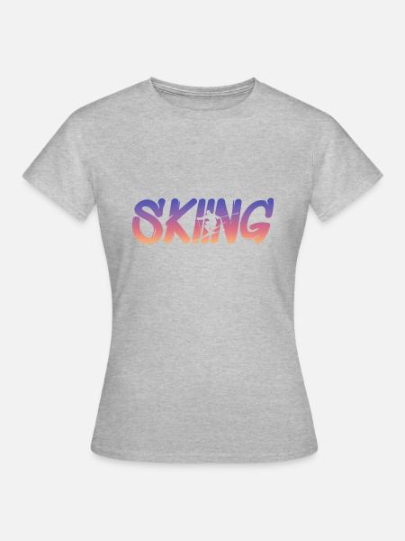 skiing ski ski fahren - Frauen T-Shirt - Grau meliert