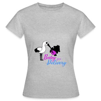 Birth, Baby for delivery - birth + delivery - Women's T-Shirt - heather grey - Front - AI Model Female 172 dark (172cm)