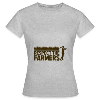 Respecter l'agriculteur - Respecter les agriculteurs - T-shirt Femme - gris chiné - Devant - AI Model Female 172 dark (172cm)