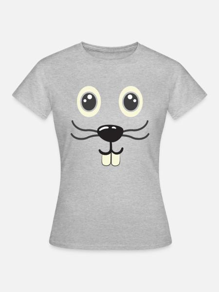 Maus Gesicht - Frauen T-Shirt - Grau meliert