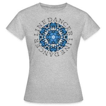kl_linedance42a - Frauen T-Shirt - Grau meliert - Vorne - AI Model Female 172 dark (172cm)