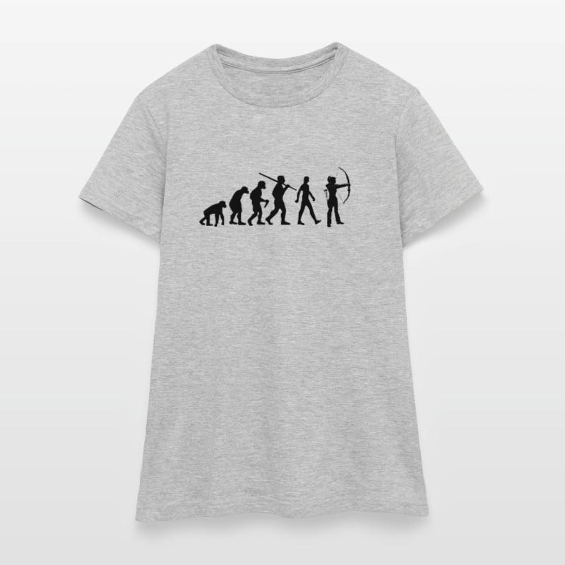 Frauen Bogenschießen Evolution Pfeil Frauen T-Shirt
