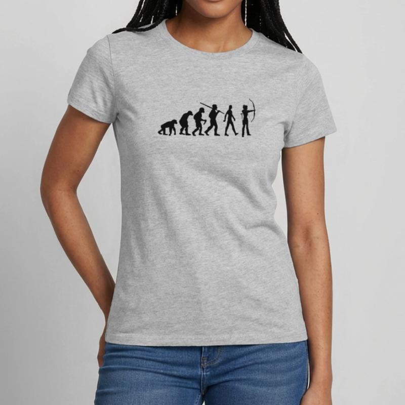 Frauen Bogenschießen Evolution Pfeil Frauen T-Shirt