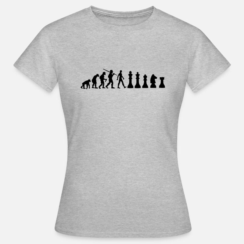 Chess Evolution Échecs - T-shirt Femme - gris chiné