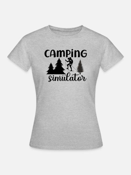 Camping Simulator - Frauen T-Shirt - Grau meliert
