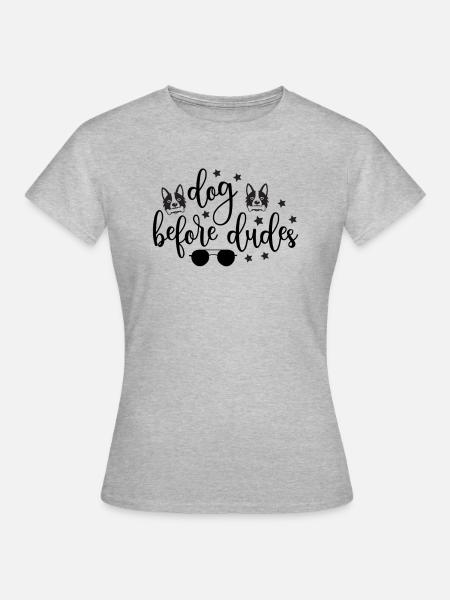 Hunde vor Kerlen - Frauen T-Shirt - Grau meliert