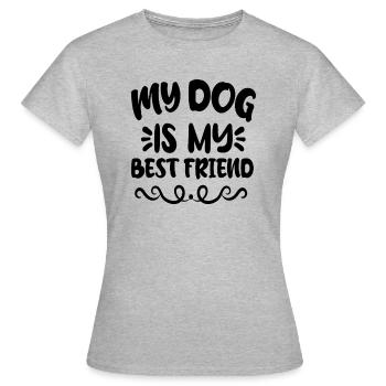 Mon chien est mon meilleur ami - T-shirt Femme - gris chiné - Devant - AI Model Female 172 dark (172cm)