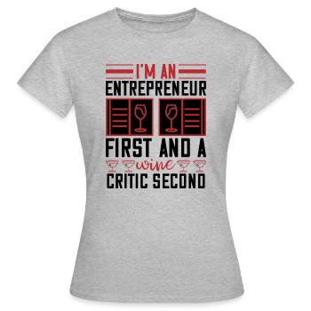 Je suis critique de vin - T-shirt Femme - gris chiné - Devant - AI Model Female 172 dark (172cm)